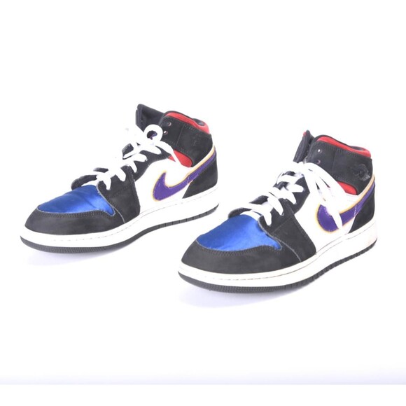 Nike, Air Jordan 1 MID SE GS Kids Black/Royal Blue/Red BQ6931-005 Size 6.5 main image 6